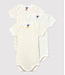 Petit Bateau Petit Bateau - HEART PATTERNED SHORT-SLEEVED COTTON BODYSUITS - 3-PACK