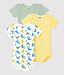 Petit Bateau Petit Bateau - GLOW-IN-THE-DARK SHORT-SLEEVED COTTON BODYSUITS - 3-PACK