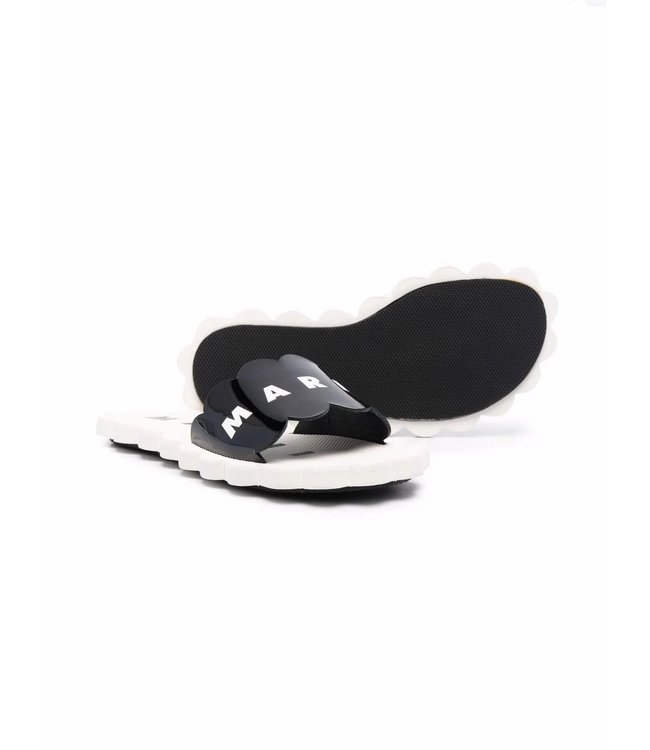 Marni Marni - logo-print scalloped slides