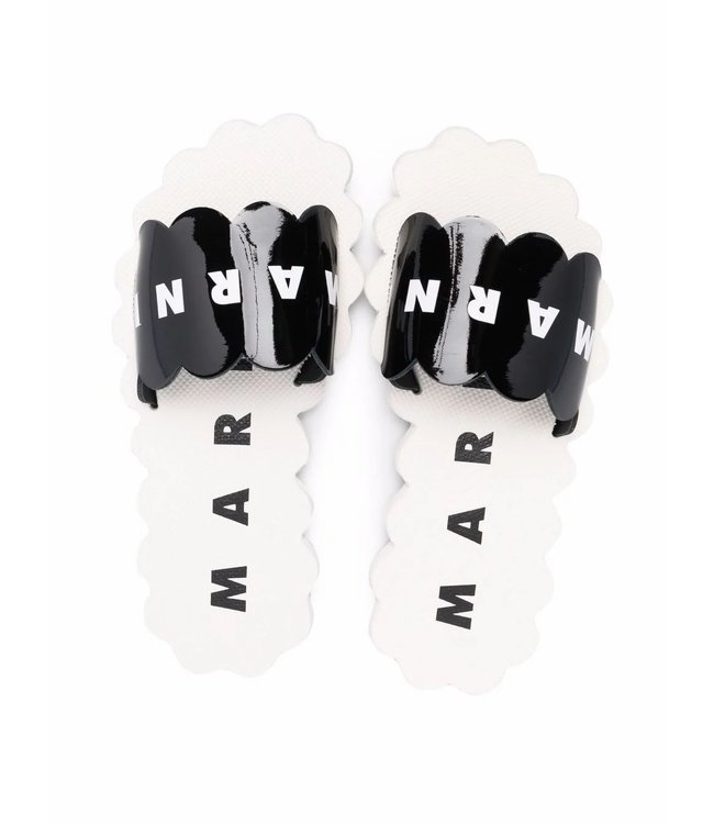 Marni Marni - logo-print scalloped slides