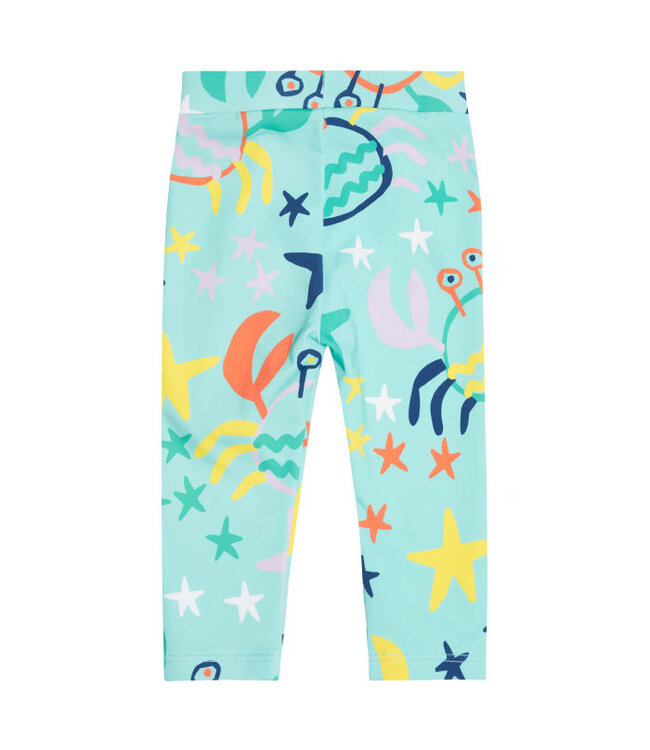 Stella McCartney Stella McCartney - BABY LEGGINGS WITH CRABS PRINT AQUA BLUE