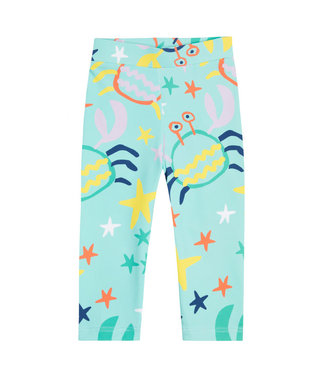 Stella McCartney Stella McCartney - BABY LEGGINGS WITH CRABS PRINT AQUA BLUE