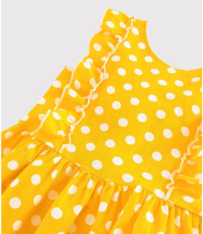 Petit Bateau Petit Bateau - GIRLS' SHORT-SLEEVED LINEN DRESS