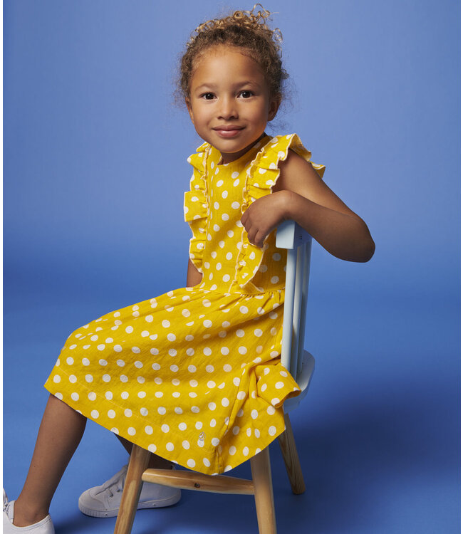 Petit Bateau Petit Bateau - GIRLS' SHORT-SLEEVED LINEN DRESS