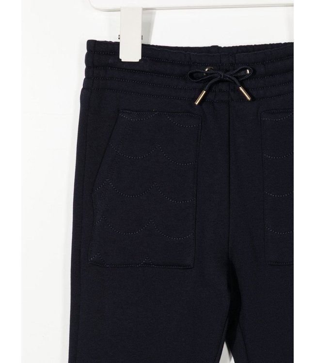 Chloe Chloe - scallop-stitch detail joggers
