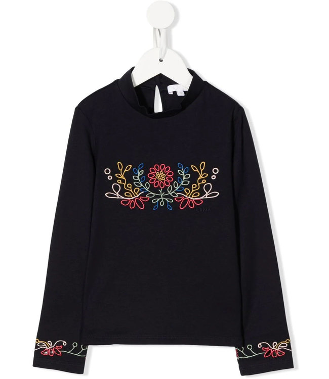 Chloe Chloe - floral-embroidered long-sleeve blouse