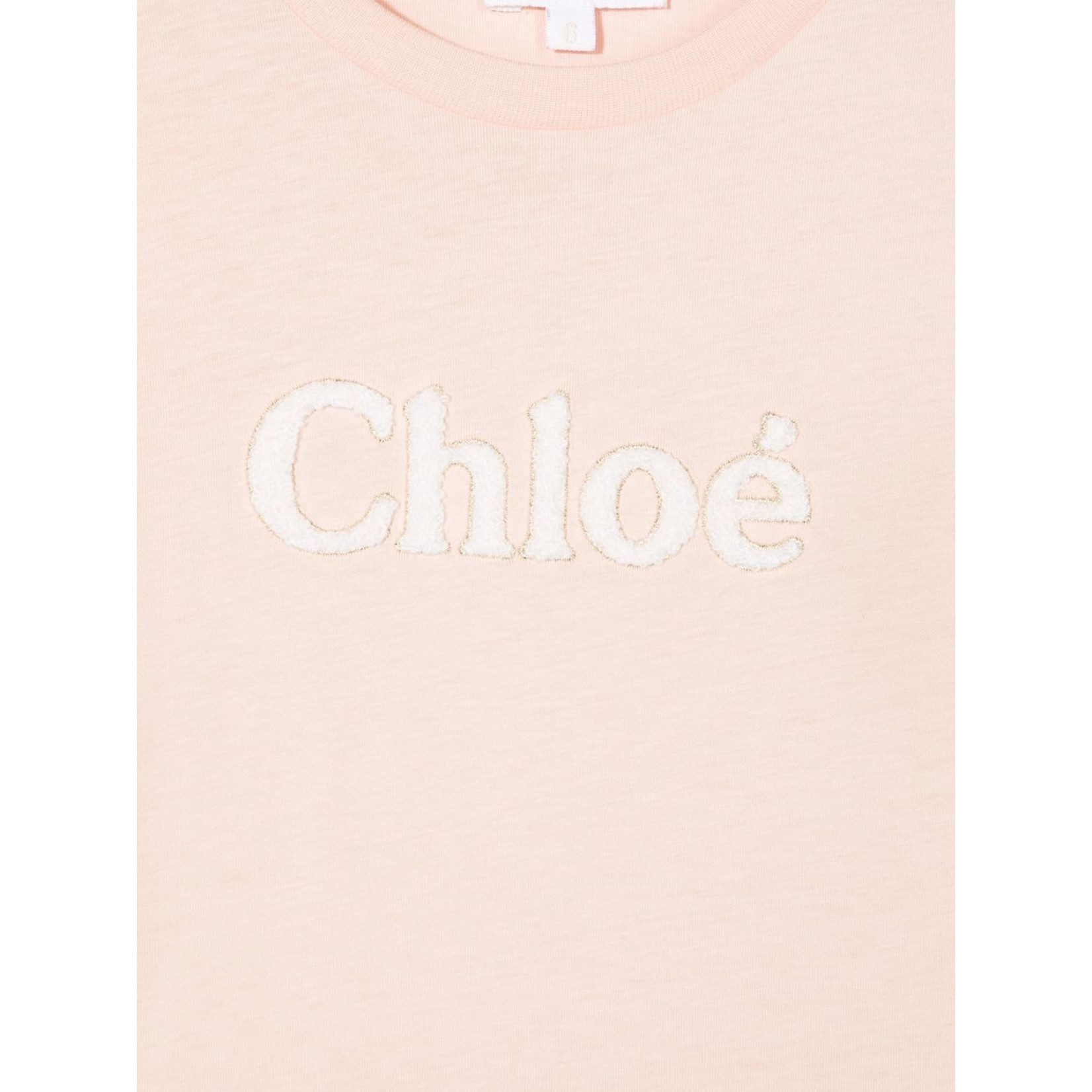 Chloe Chloe - textured-logo long-sleeve T-shirt