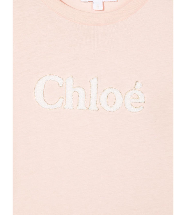 Chloe Chloe - textured-logo long-sleeve T-shirt