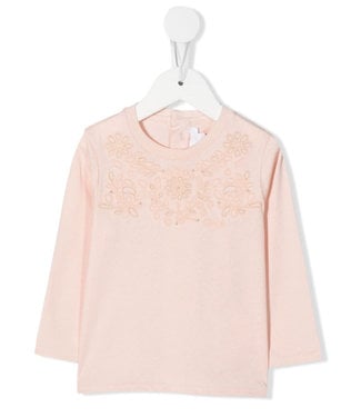 Chloe Chloe - floral-embroidered cotton T-shirt