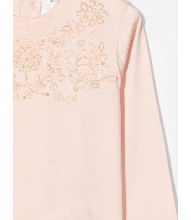Chloe Chloe - floral-embroidered cotton T-shirt