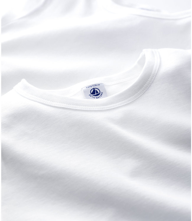Petit Bateau Petit Bateau - BOYS' WHITE SHORT-SLEEVED T-SHIRTS - 2-PACK