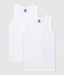 Petit Bateau Petit Bateau - BOYS' WHITE VESTS - 2-PACK