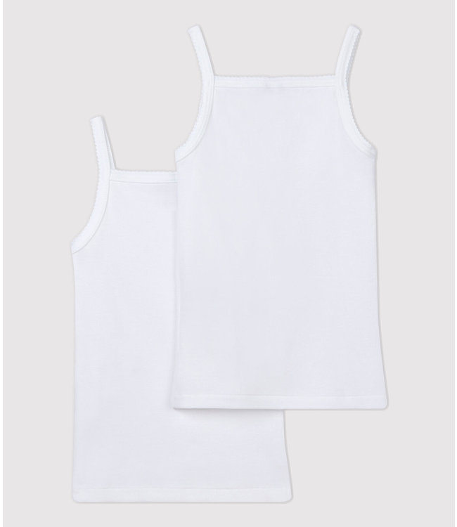 Petit Bateau Petit Bateau - GIRLS' WHITE STRAPPY TOPS - 2-PACK