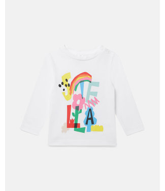 Stella McCartney Stella McCartney - Rainbow Logo Print Cotton T‐Shirt