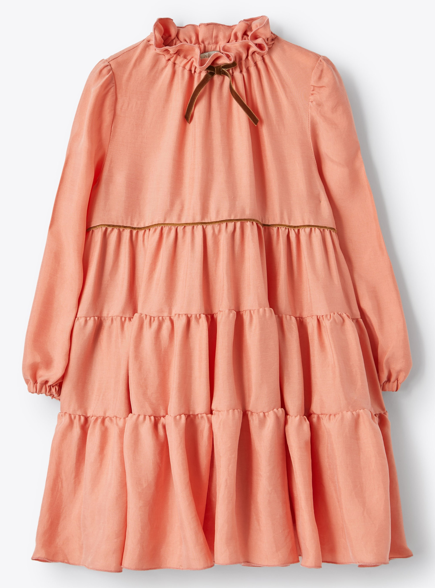 IL GUFO - Pink maxi flounce dress - igloobaby
