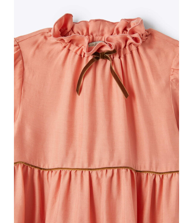 Il Gufo IL GUFO - Pink maxi flounce dress