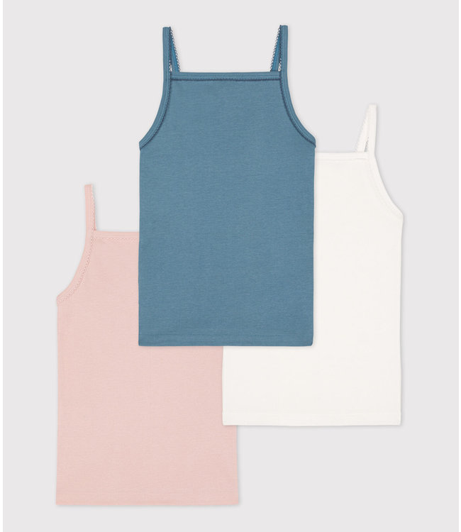 Petit Bateau Petit Bateau - GIRLS' COTTON VESTS - 3-PACK