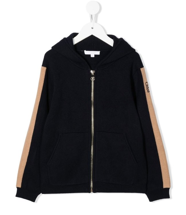 Chloe Chloe - knitted stripe-detail hoodie