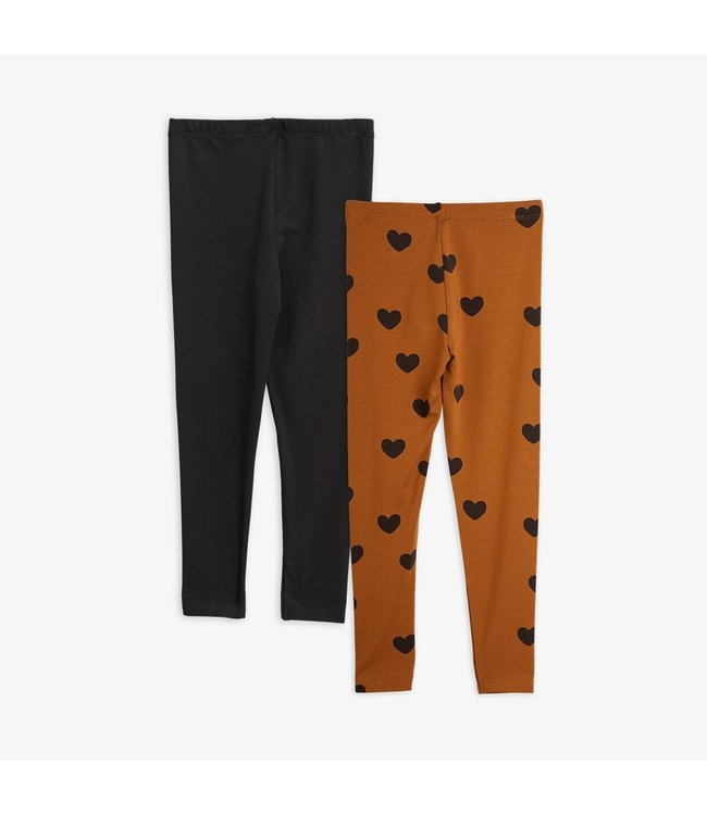 Mini Rodini Mini Rodini - 2-PACK BASIC HEARTS LEGGINGS