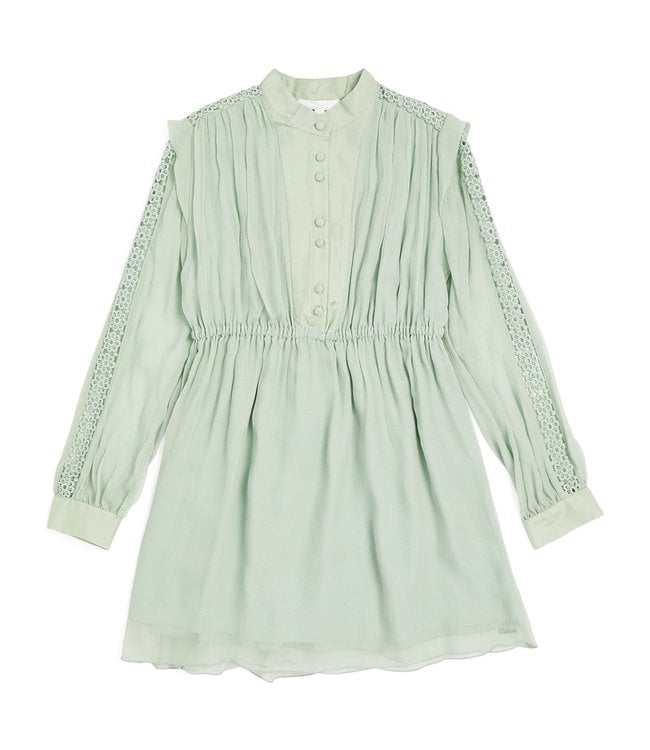 Chloe Chloe - Silk Pleated Button-Up Dress