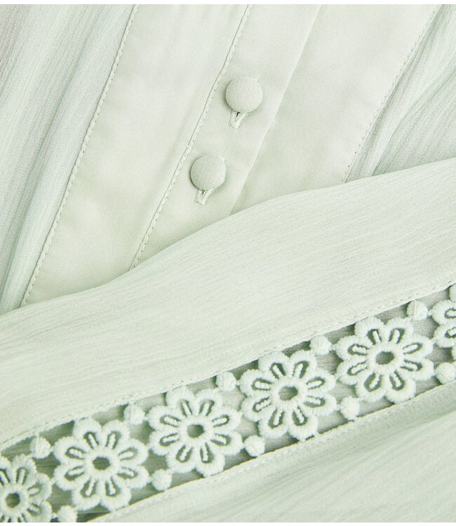 Chloe Chloe - Silk Pleated Button-Up Dress