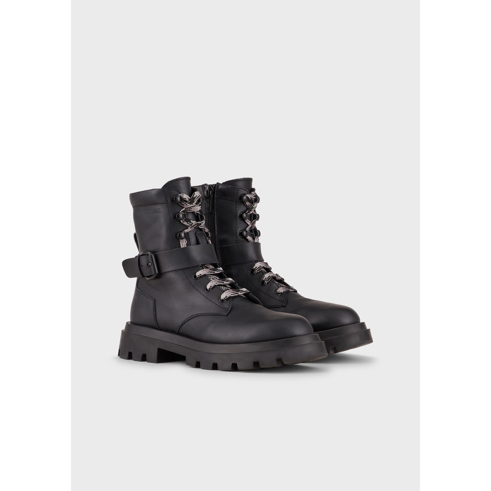 Emporio Armani - Leather lace-up combat 