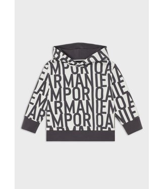 Emporio Armani Emporio Armani - Double-jersey hooded sweatshirt with all-over lettering