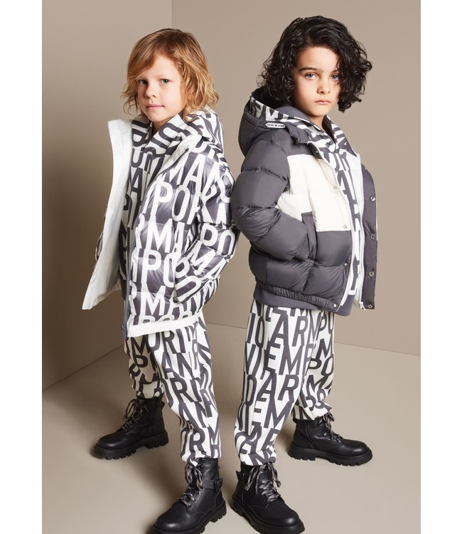 Emporio Armani Emporio Armani - Double-jersey hooded sweatshirt with all-over lettering