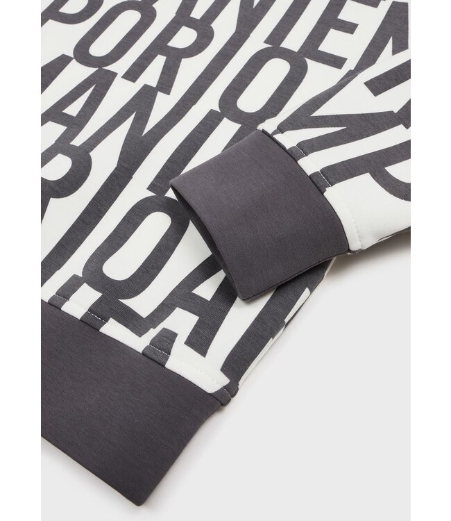 Emporio Armani Emporio Armani - Double-jersey hooded sweatshirt with all-over lettering