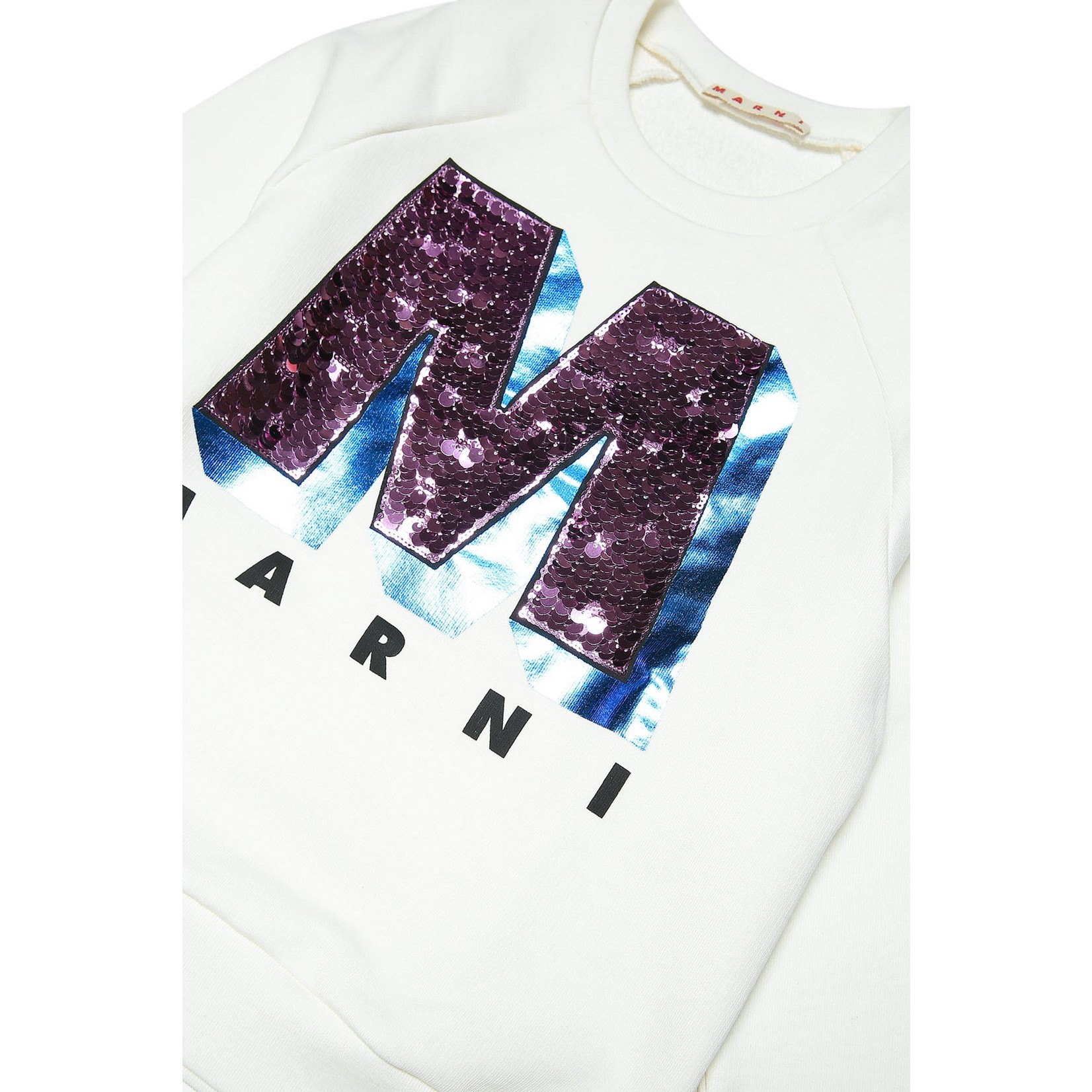 Marni Marni - White sweatshirt with college-inspired maxi M