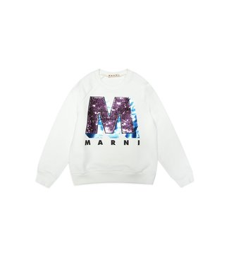 Marni Marni - White sweatshirt with college-inspired maxi M