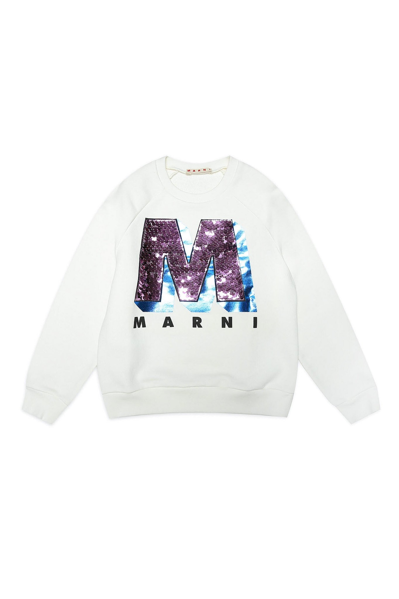 Marni - White sweatshirt with college-inspired maxi M - igloobaby