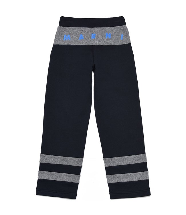 Marni Marni - Navy blue fleece pants with contrasting color bands