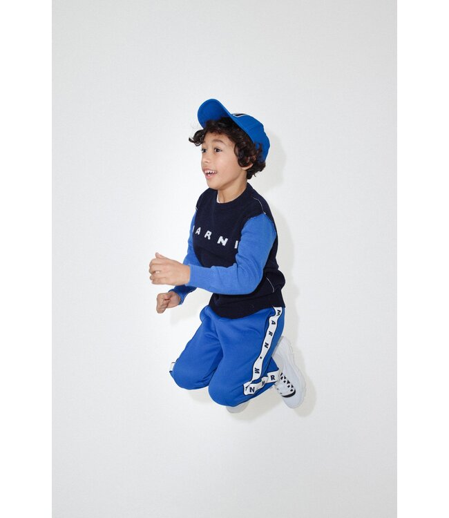 Marni Marni-AMarni - Navy blue wool blend sweater with institutional logoW22 M00539 M00K4 KNITWEAR