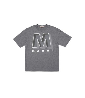 Marni Marni - Gray T-shirt with college-inspired maxi M