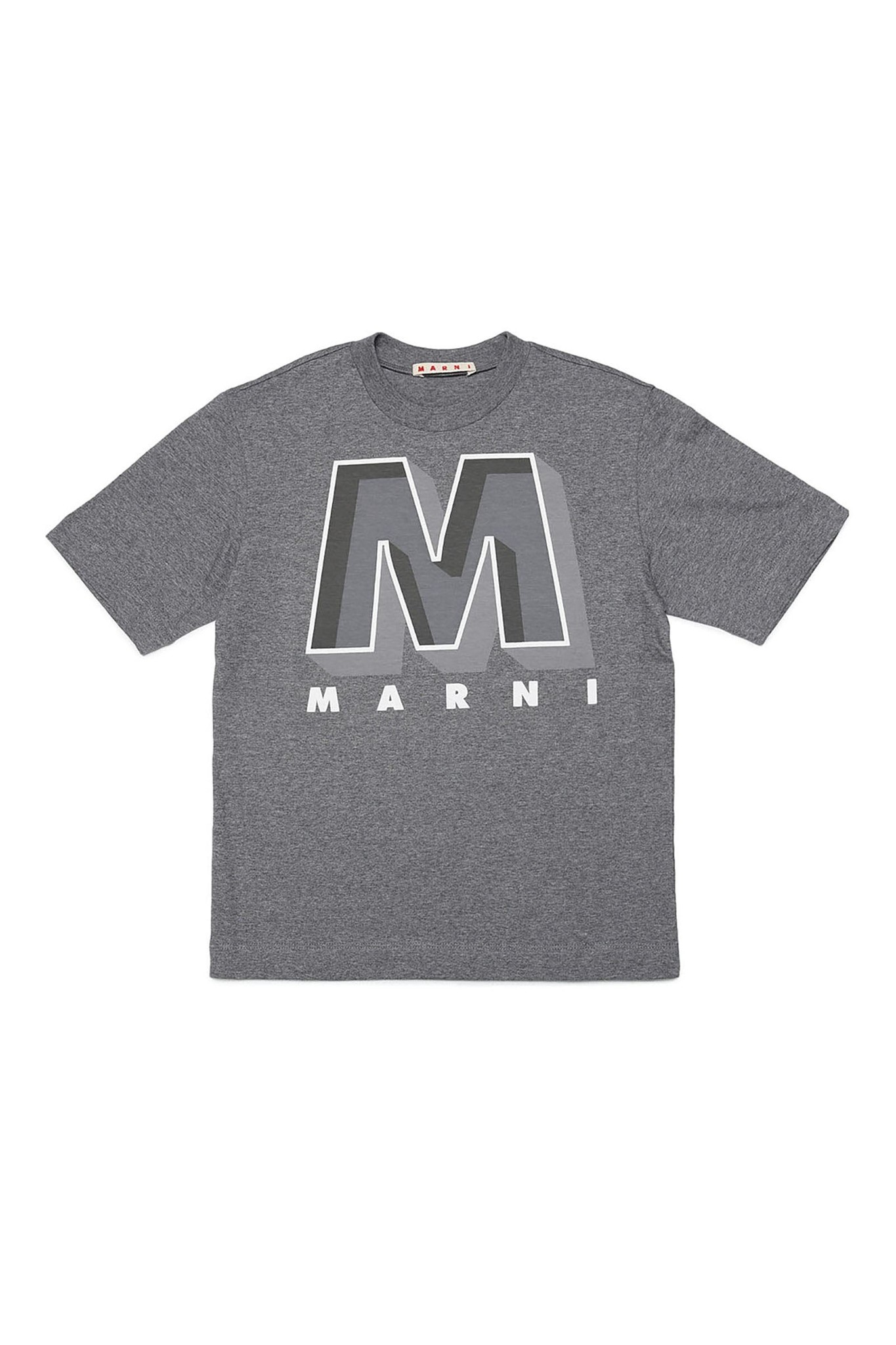 Marni - Gray T-shirt with college-inspired maxi M - igloobaby Marni - Gray T-shirt with college-inspired maxi M - igloobaby