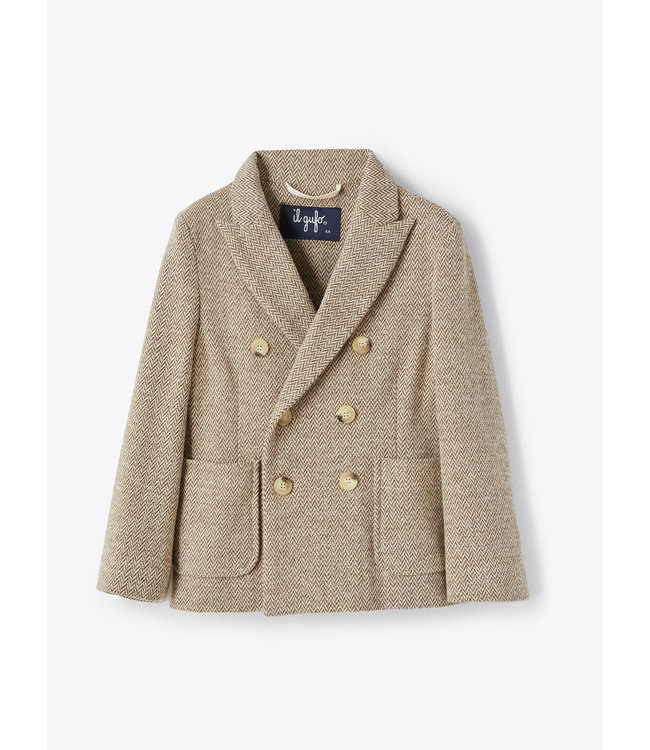 Il Gufo IL GUFO - Herringbone double-breasted blazer