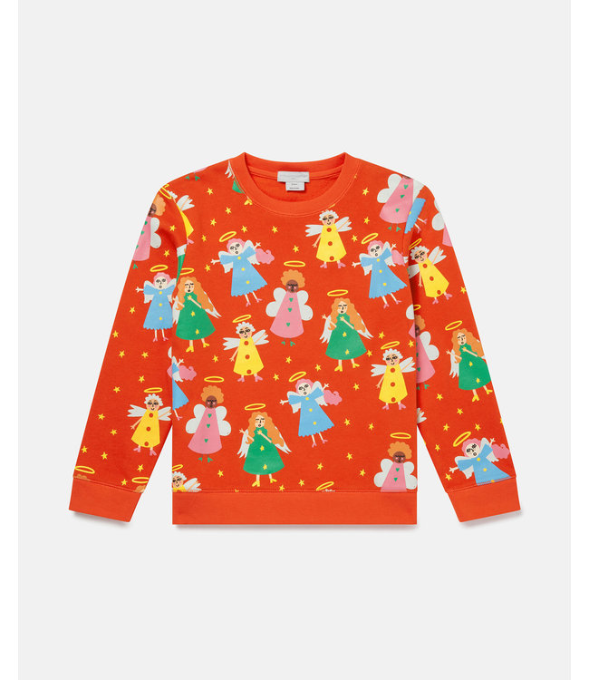 Stella McCartney Stella McCartney - Christmas Angel Print Fleece Cotton Sweatshirt