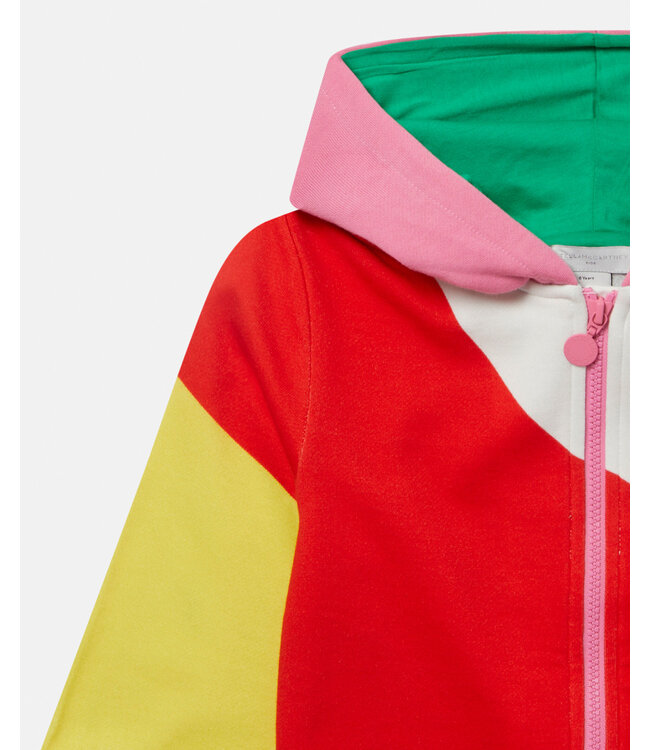 Stella McCartney Stella McCartney - Colourblock Cotton Fleece Zip‐Up Hoodie