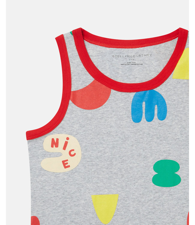 Stella McCartney Stella McCartney - Smile Shape Print Cotton Jersey Vest Set