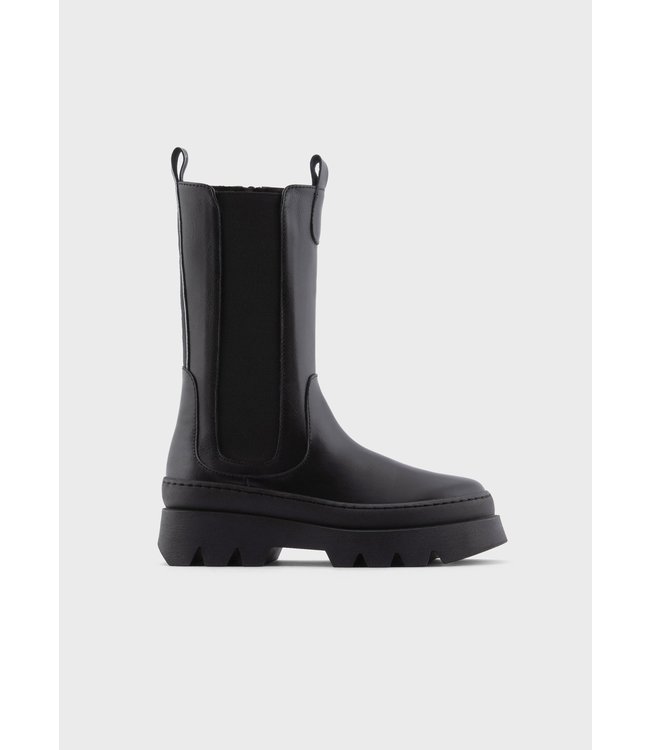 Emporio Armani Emporio Armani - Leather ankle boots with elastic inserts