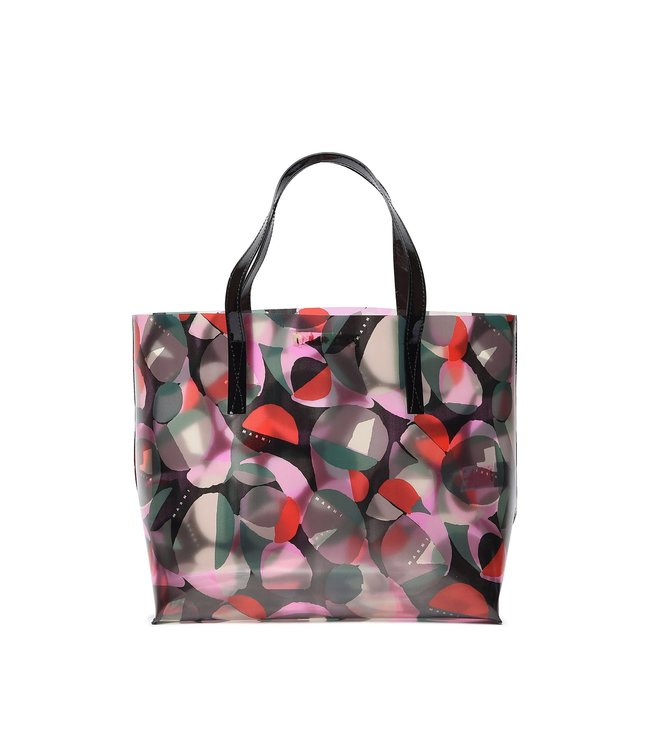 Marni Marni - Black shopping bag with multicolor bubble print