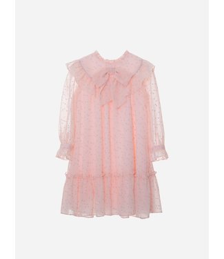 Patachou Patachou - PALE PINK DOTS CHIFFON DRESS