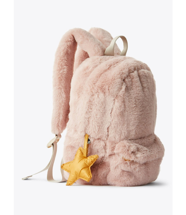 Il Gufo IL GUFO - Powder pink faux fur backpack