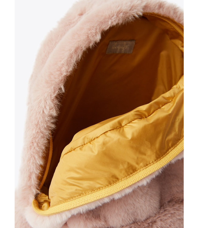 Il Gufo IL GUFO - Powder pink faux fur backpack