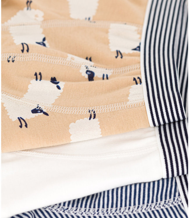 Petit Bateau Petit Bateau - BOYS' SHEEP PATTERNED COTTON BOXER SHORTS - 3-PACK