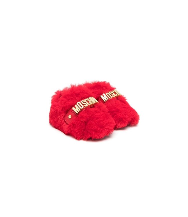 Moschino Moschino - faux-fur logo slippers