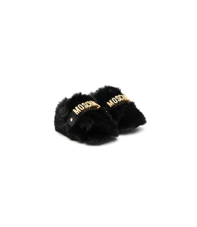Moschino Moschino - faux-fur logo slippers
