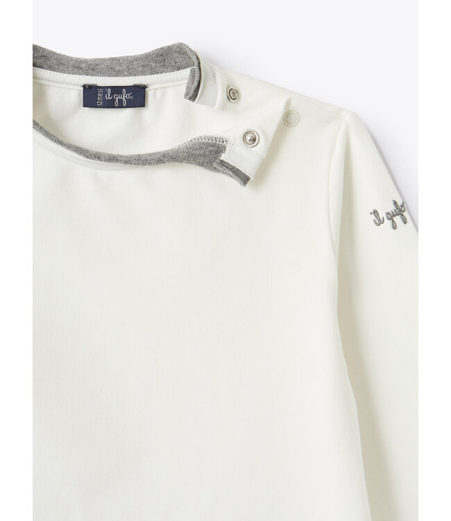 Il Gufo IL GUFO - White T-shirt with contrast trims