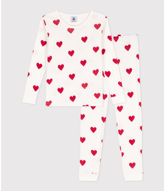 Petit Bateau Petit Bateau - CHILDREN'S UNISEX SNUG-FIT COTTON HEART PRINT PYJAMAS